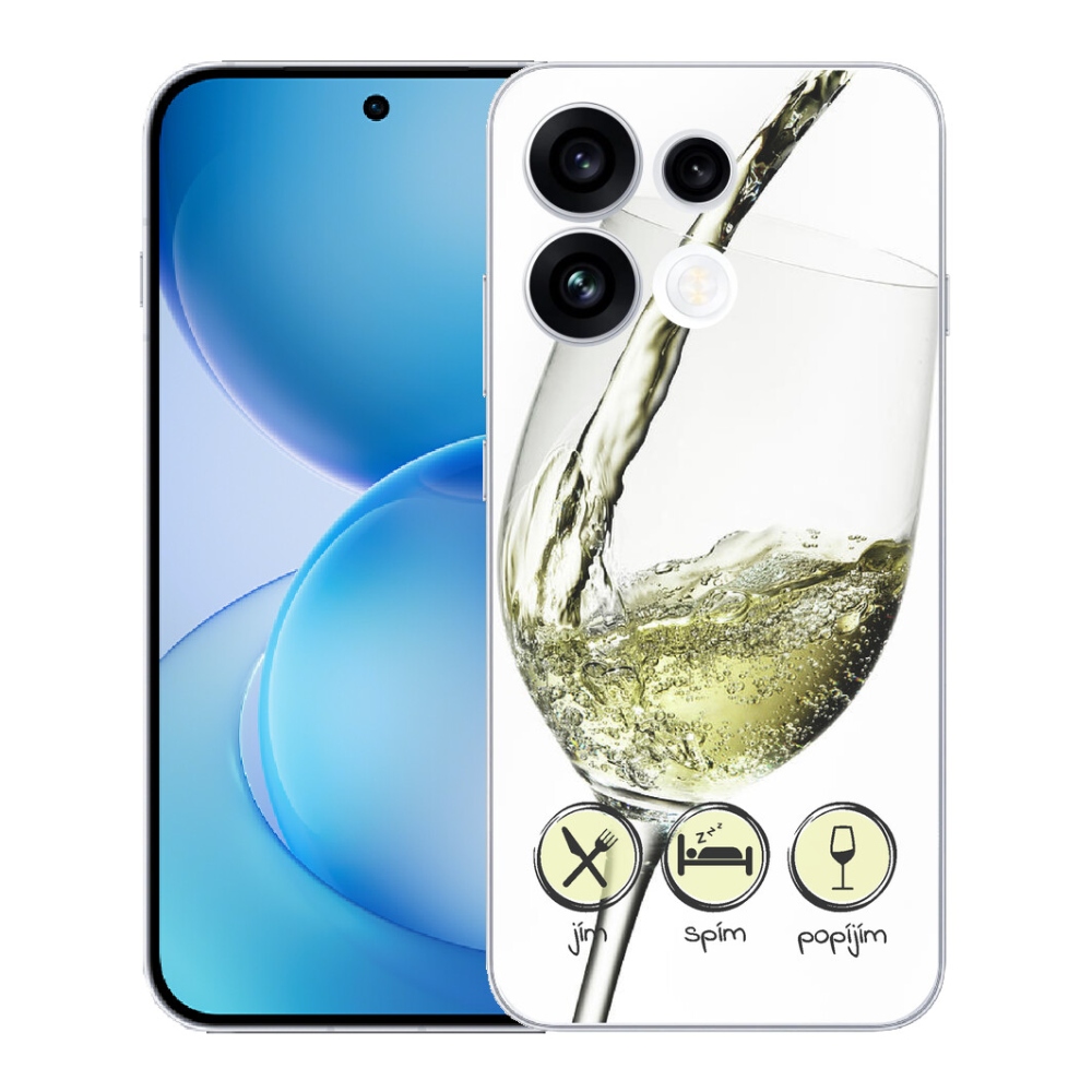 Gélový kryt mmCase na Oppo Reno 16 FS 5G - pohár vína bielej