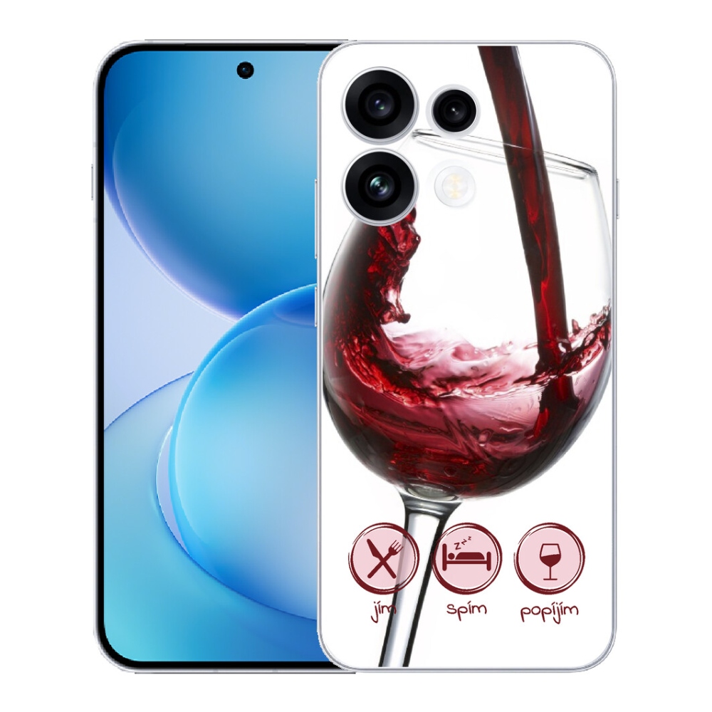 Gélový kryt mmCase na Oppo Reno 16 FS 5G - pohár vína červené