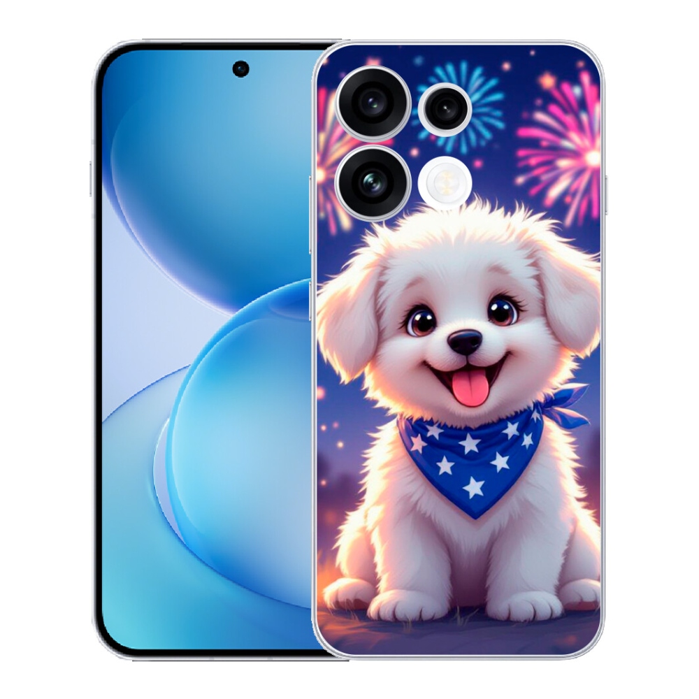 Gélový kryt mmCase na Oppo Reno 16 FS 5G - slávnostné šteňa