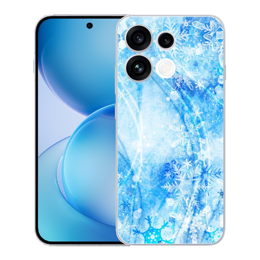 Gélový kryt mmCase na Oppo Reno 16 FS 5G - snehové vločky