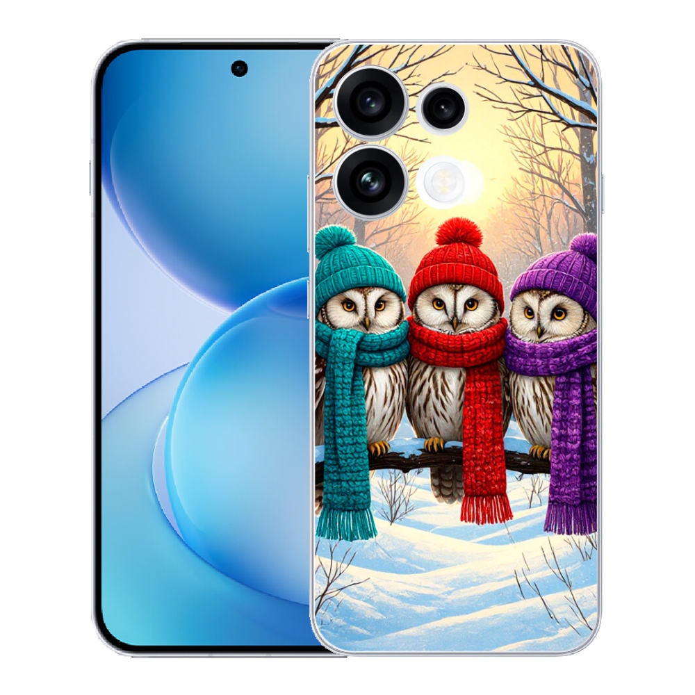 Gélový kryt mmCase na Oppo Reno 16 FS 5G - soví priatelia