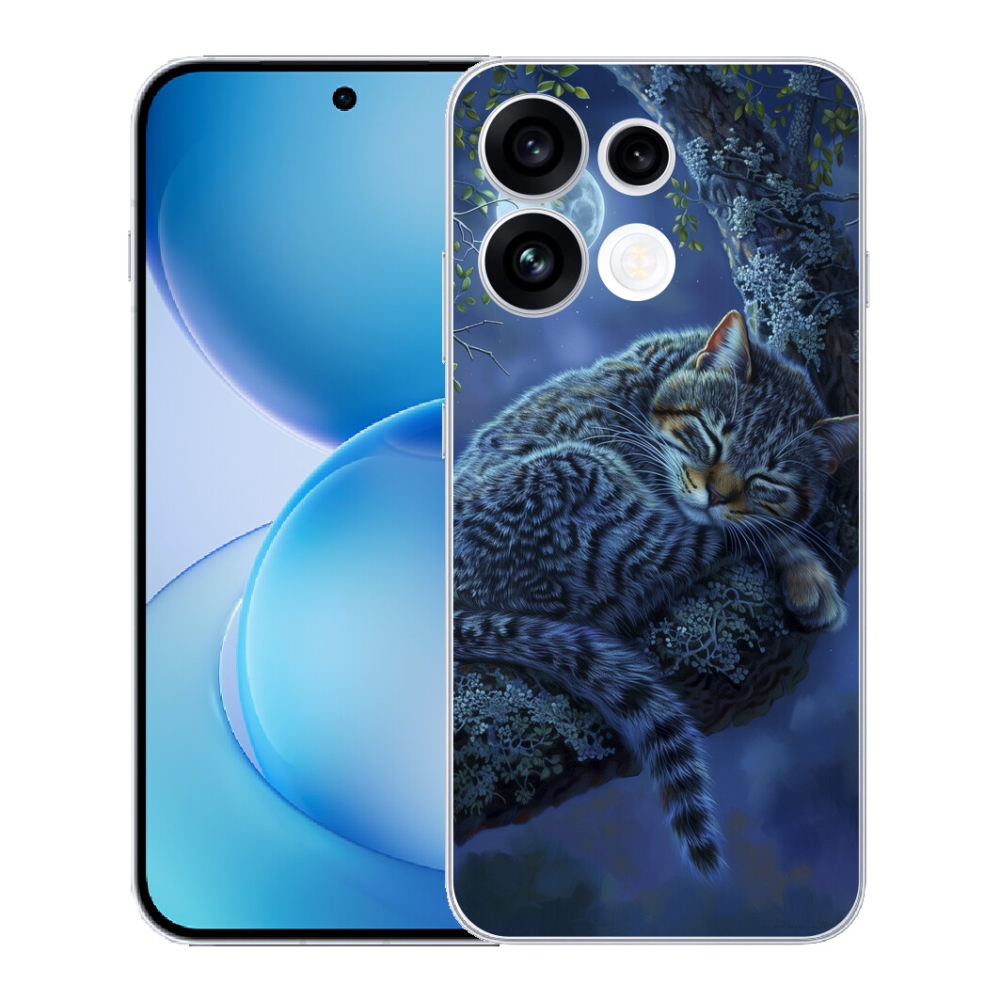 Gélový kryt mmCase na Oppo Reno 16 FS 5G - spiaca mačka