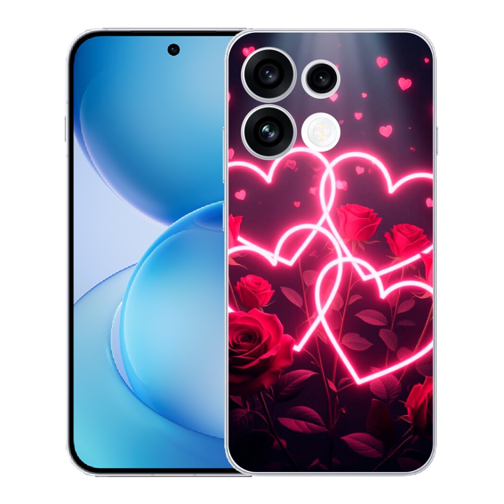 Gélový kryt mmCase na Oppo Reno 16 FS 5G - srdce lásky