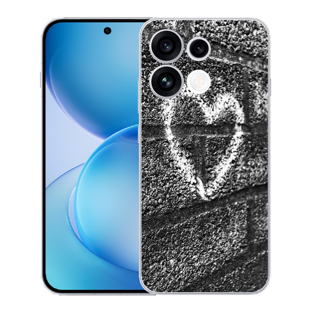 Gélový kryt mmCase na Oppo Reno 16 FS 5G - srdce na stene