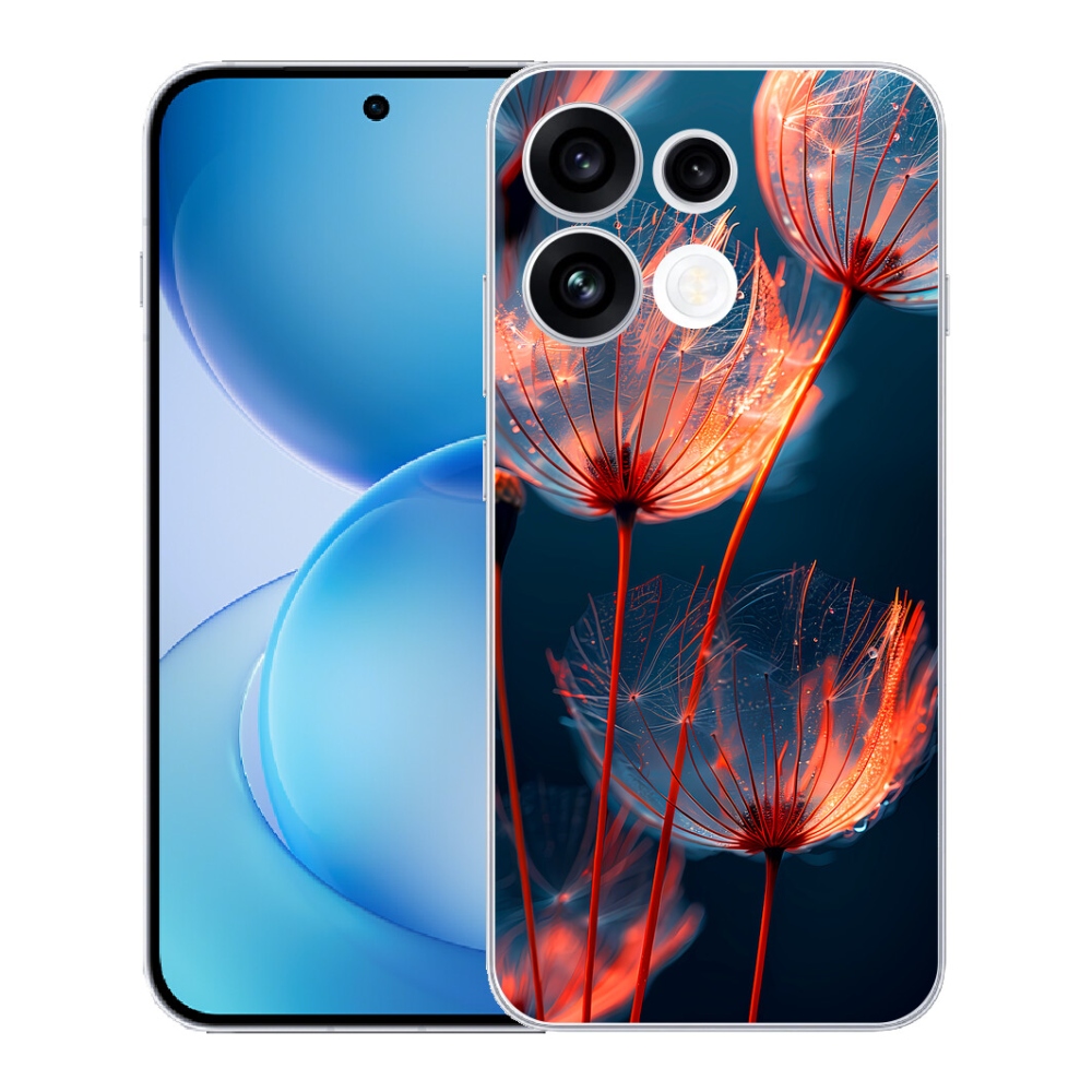 Gélový kryt mmCase na Oppo Reno 16 FS 5G - svetielkujúca páperie
