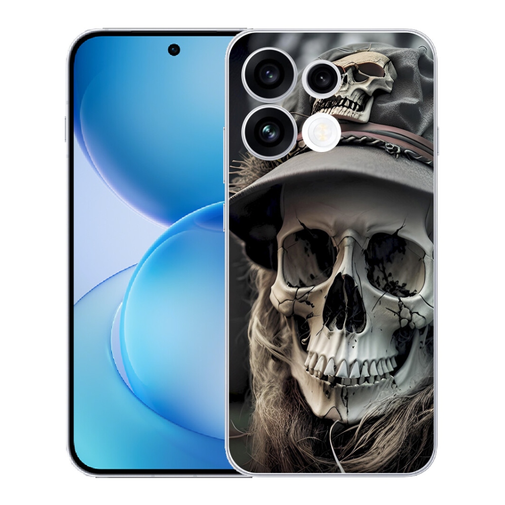 Gélový kryt mmCase na Oppo Reno 16 FS 5G - temná lebka