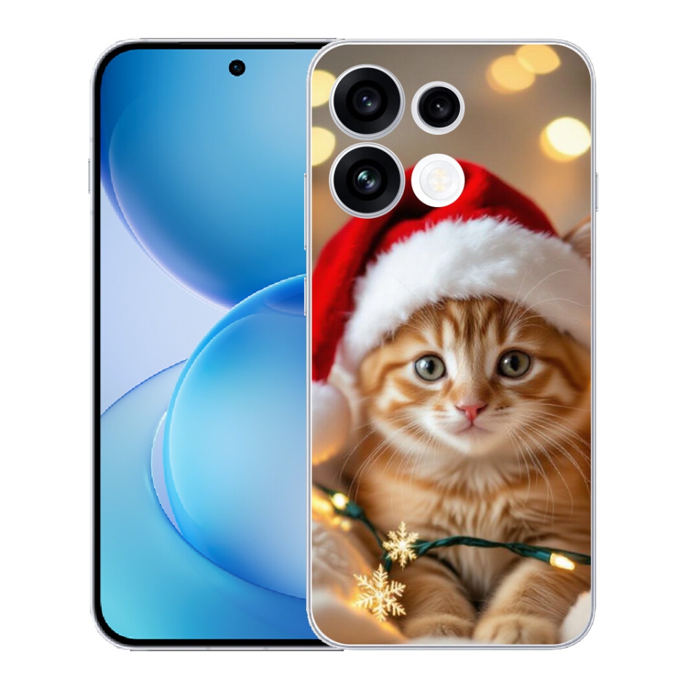 Gélový kryt mmCase na Oppo Reno 16 FS 5G - vianočné mačiatko