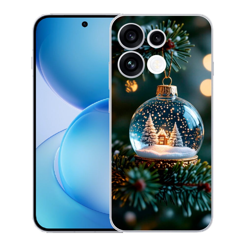 Gélový kryt mmCase na Oppo Reno 16 FS 5G - vianočné gule 2