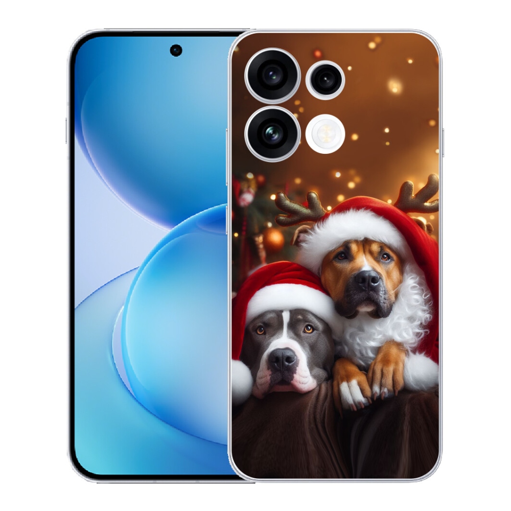 Gélový kryt mmCase na Oppo Reno 16 FS 5G - vianočné psy