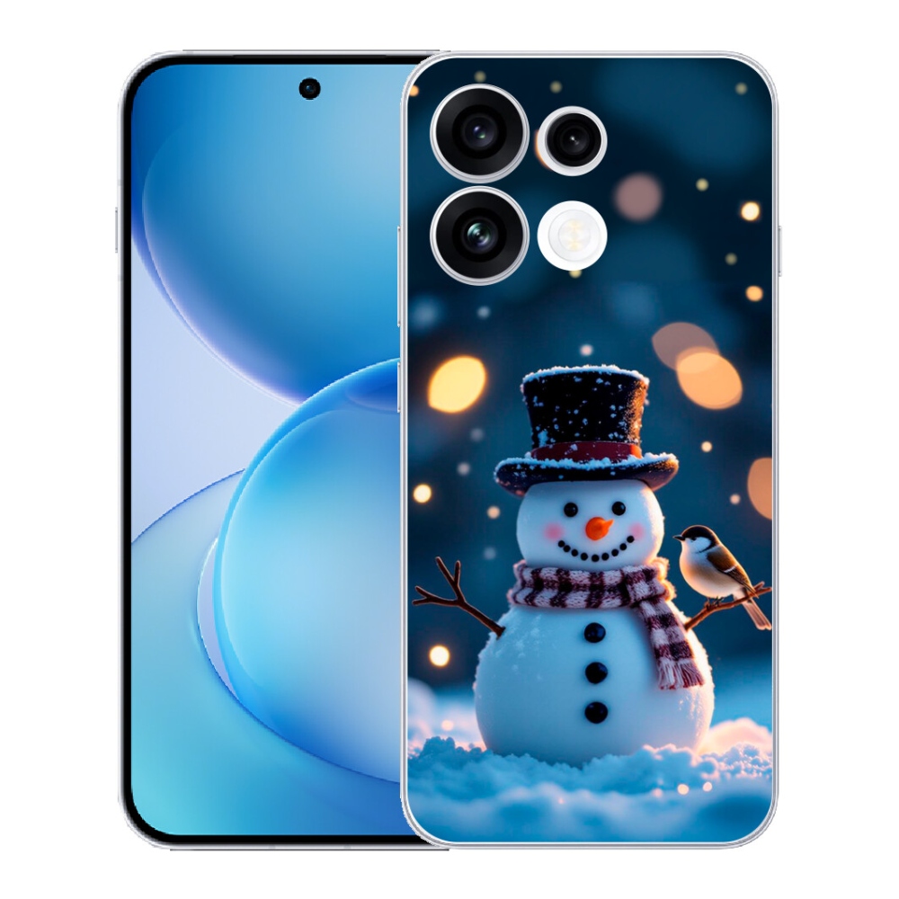 Gélový kryt mmCase na Oppo Reno 16 FS 5G - vianočný snehuliak
