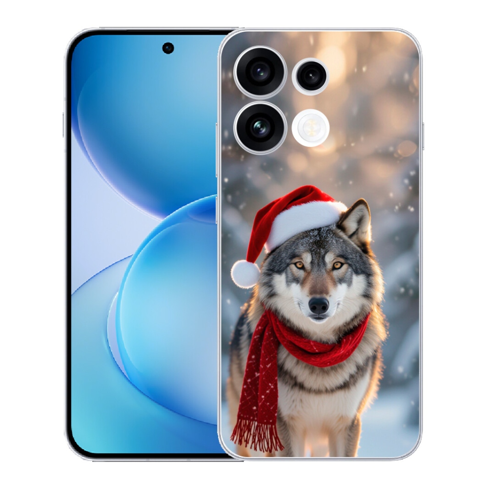 Gélový kryt mmCase na Oppo Reno 16 FS 5G - vianočný vlk
