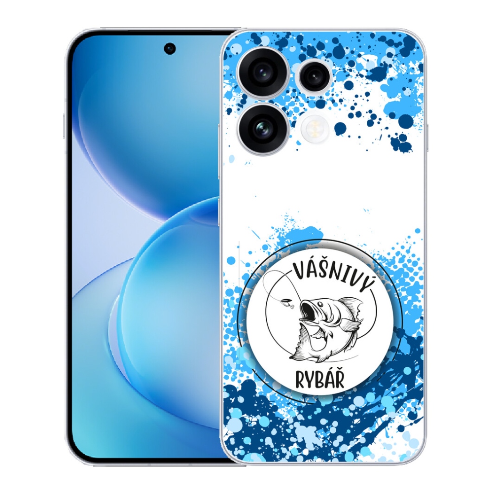 Gélový kryt mmCase na Oppo Reno 16 FS 5G - vášnivý rybár biele pozadie