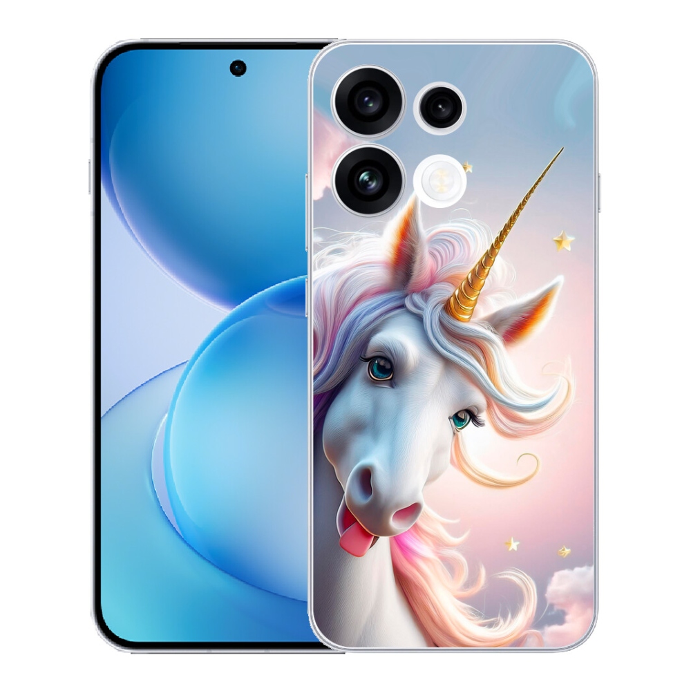 Gélový kryt mmCase na Oppo Reno 16 FS 5G - veselý jednorožec