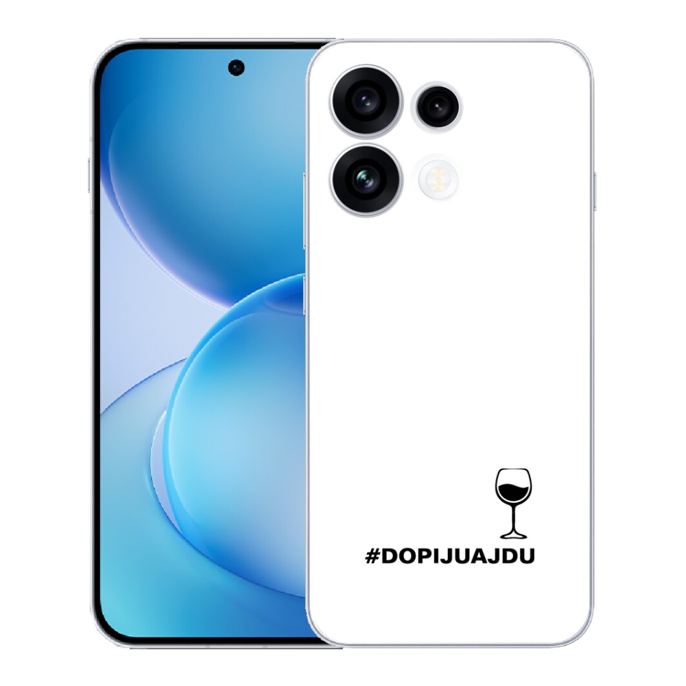 Gélový kryt mmCase na Oppo Reno 16 FS 5G - vínny motív biele pozadie