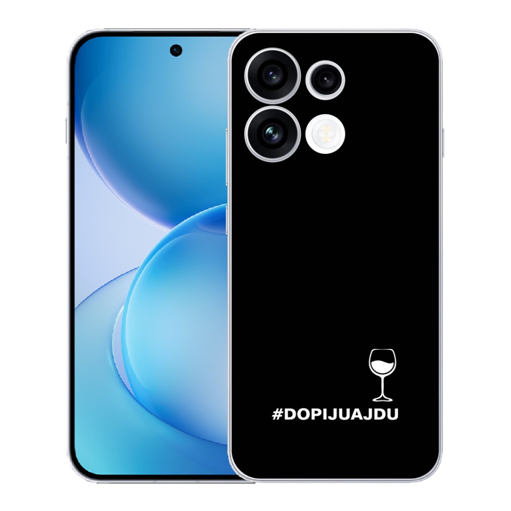 Gélový kryt mmCase na Oppo Reno 16 FS 5G - vínny motív čierne pozadie