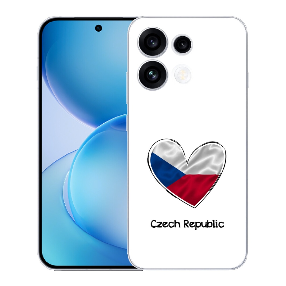 Gélový kryt mmCase na Oppo Reno 16 FS 5G - vlajka srdca biele pozadie