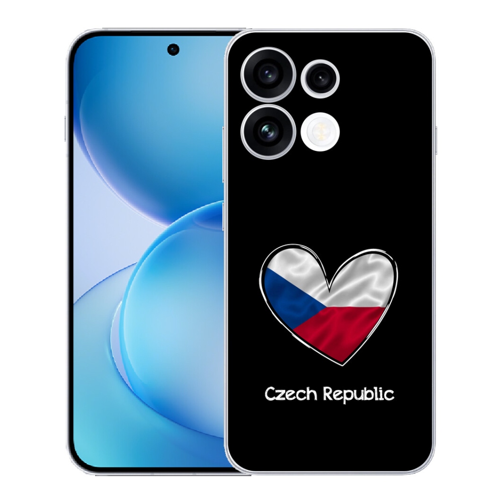 Gélový kryt mmCase na Oppo Reno 16 FS 5G - vlajka srdca čierne pozadie