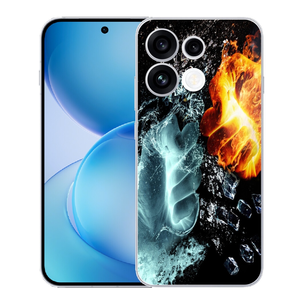 Gélový kryt mmCase na Oppo Reno 16 FS 5G - voda a oheň