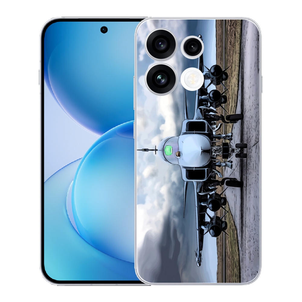 Gélový kryt mmCase na Oppo Reno 16 FS 5G - vojenské lietadlo
