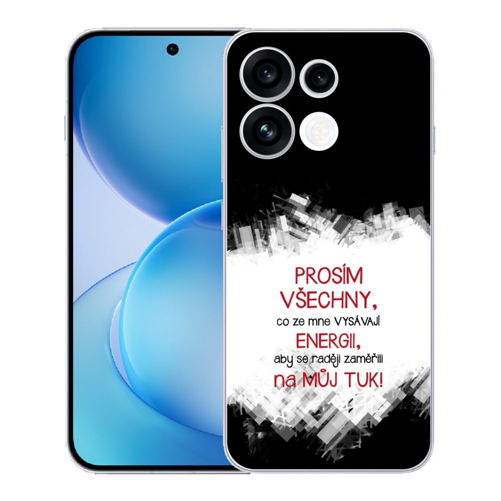 Gélový kryt mmCase na Oppo Reno 16 FS 5G - vtipný text 1 červený