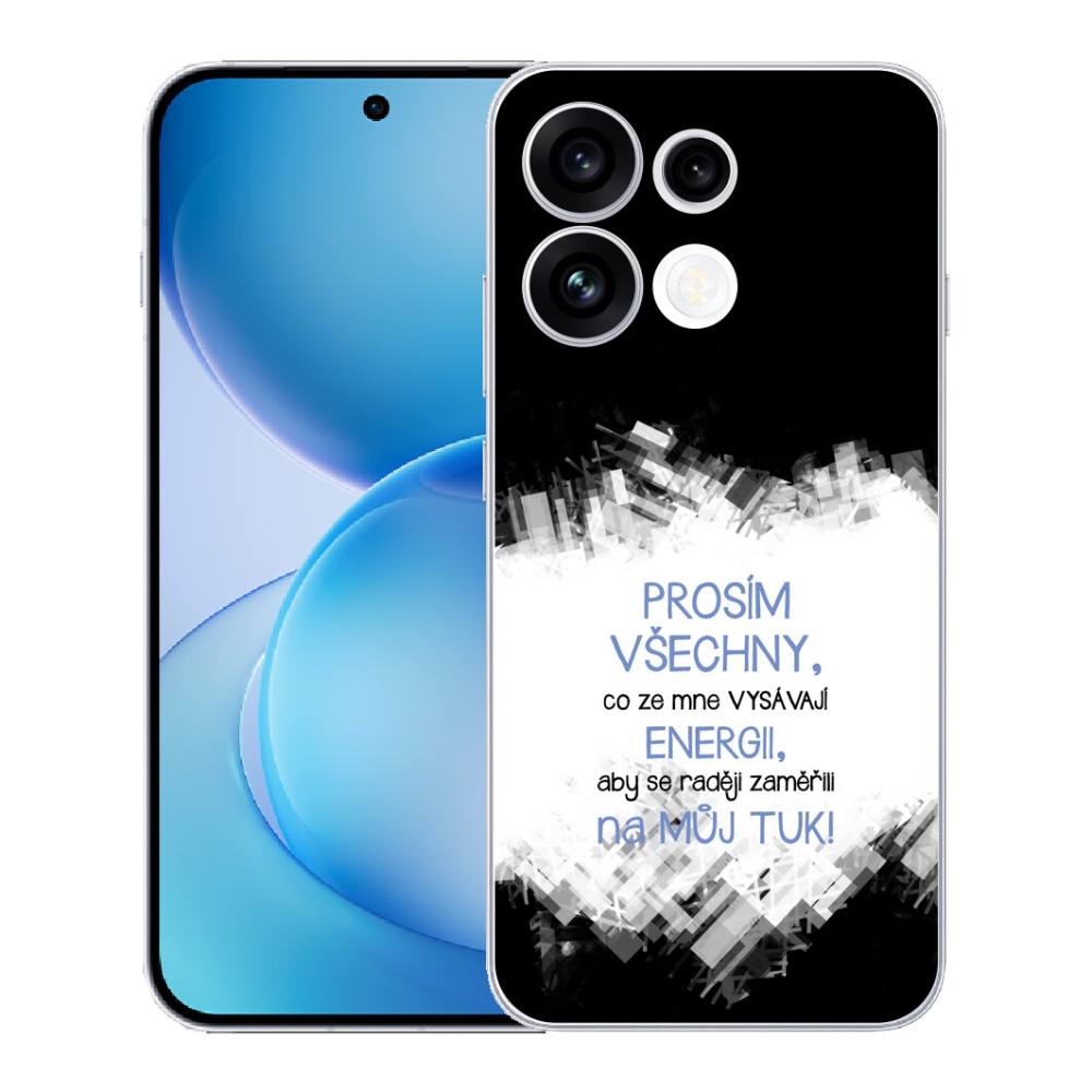 Gélový kryt mmCase na Oppo Reno 16 FS 5G - vtipný text 1 modrý