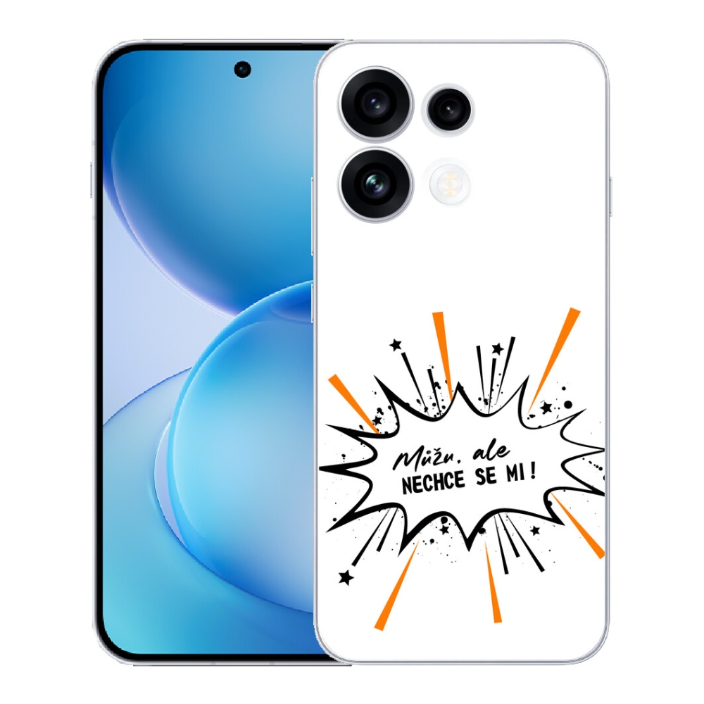 Gélový kryt mmCase na Oppo Reno 16 FS 5G - vtipný text 11 biele pozadie