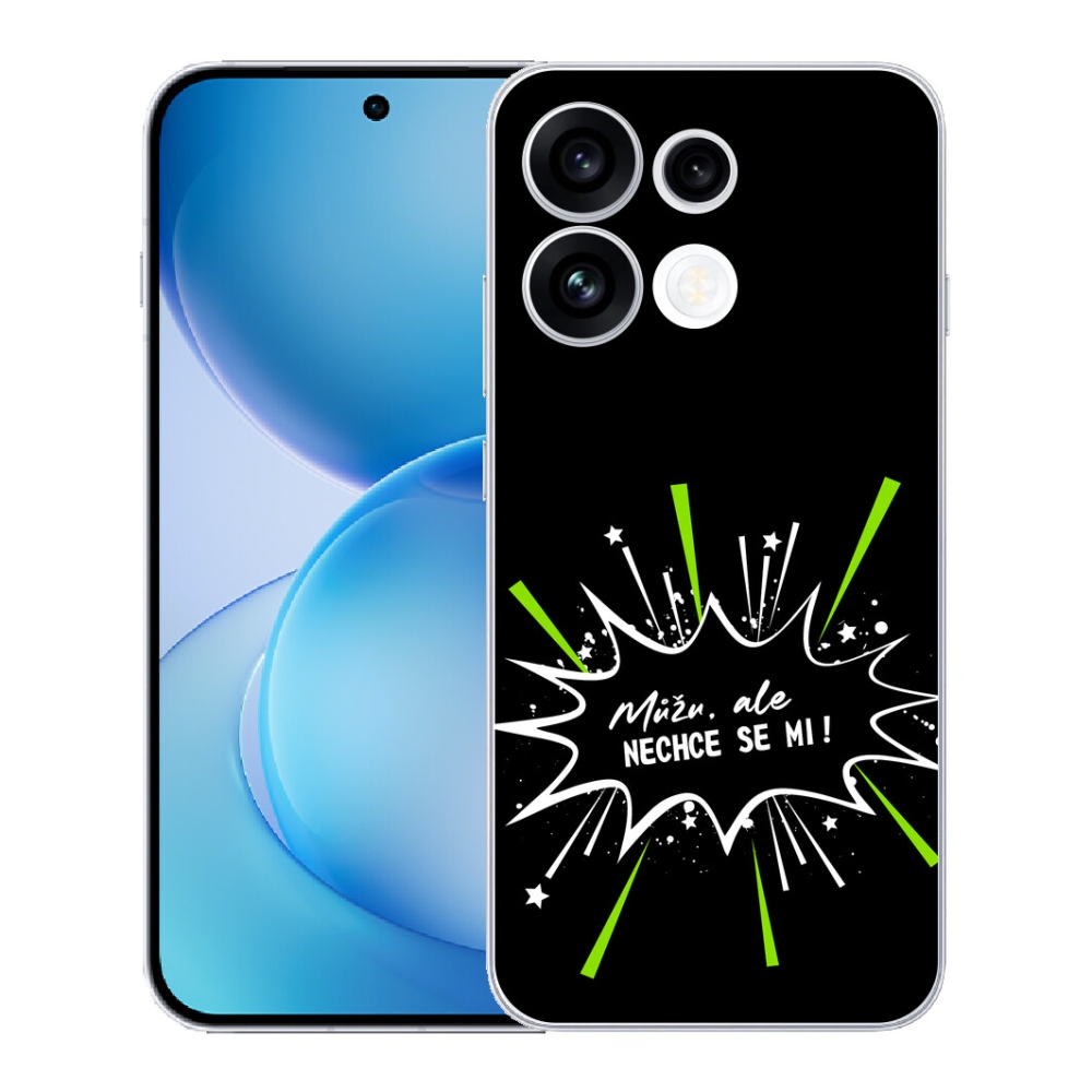 Gélový kryt mmCase na Oppo Reno 16 FS 5G - vtipný text 11 čierne pozadie