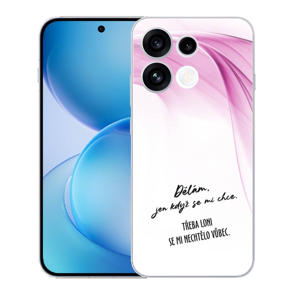 Gélový kryt mmCase na Oppo Reno 16 FS 5G - vtipný text 12 biele pozadie