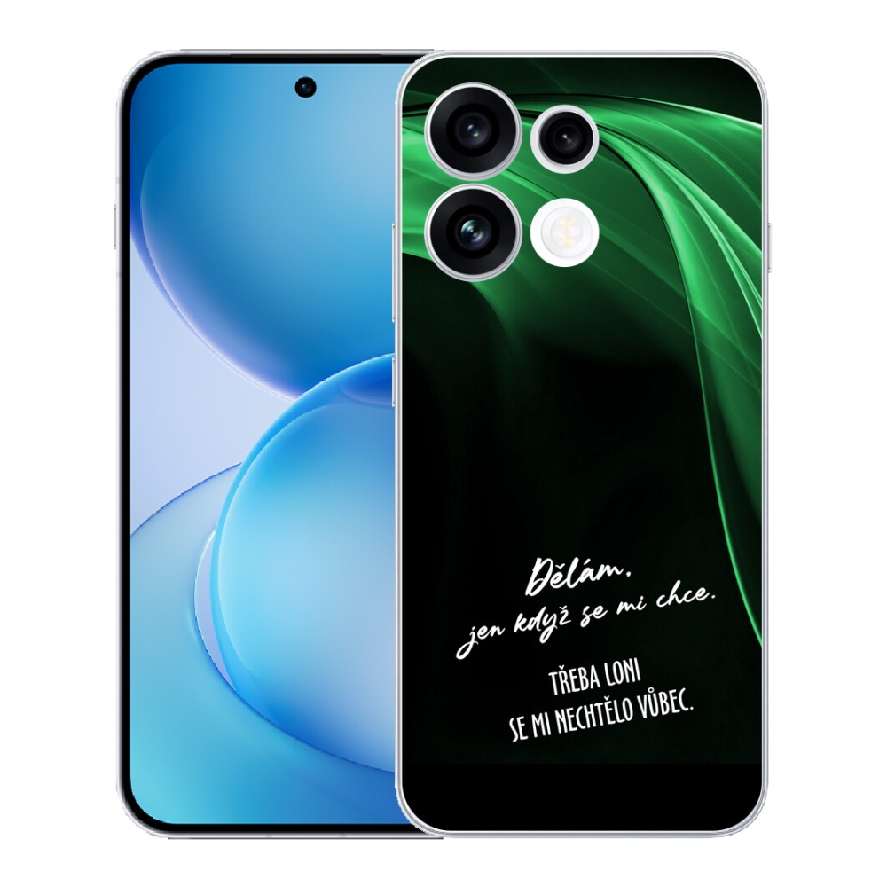 Gélový kryt mmCase na Oppo Reno 16 FS 5G - vtipný text 12 čierne pozadie