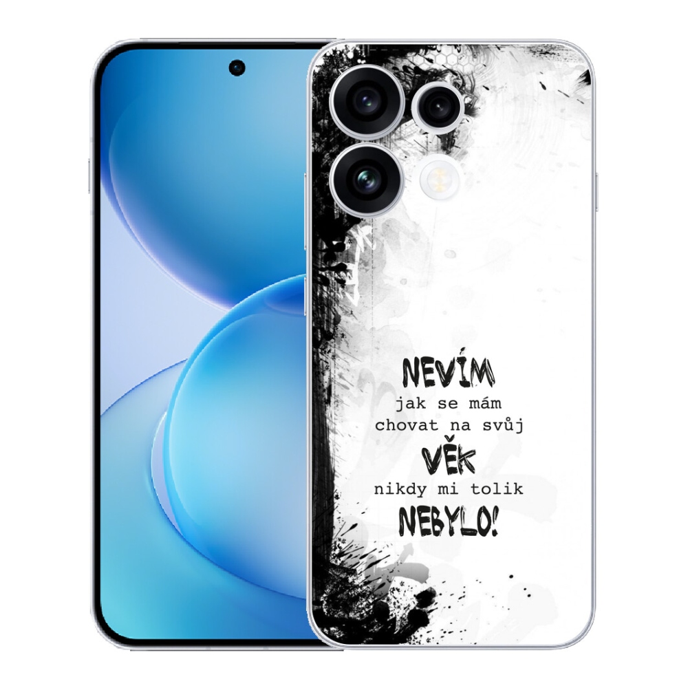 Gélový kryt mmCase na Oppo Reno 16 FS 5G - vtipný text 14 biele pozadie