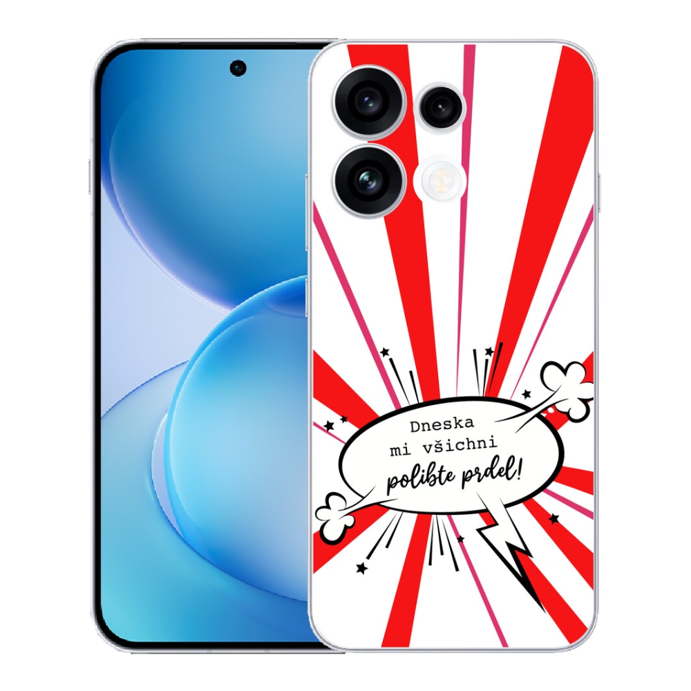 Gélový kryt mmCase na Oppo Reno 16 FS 5G - vtipný text 15 biele pozadie
