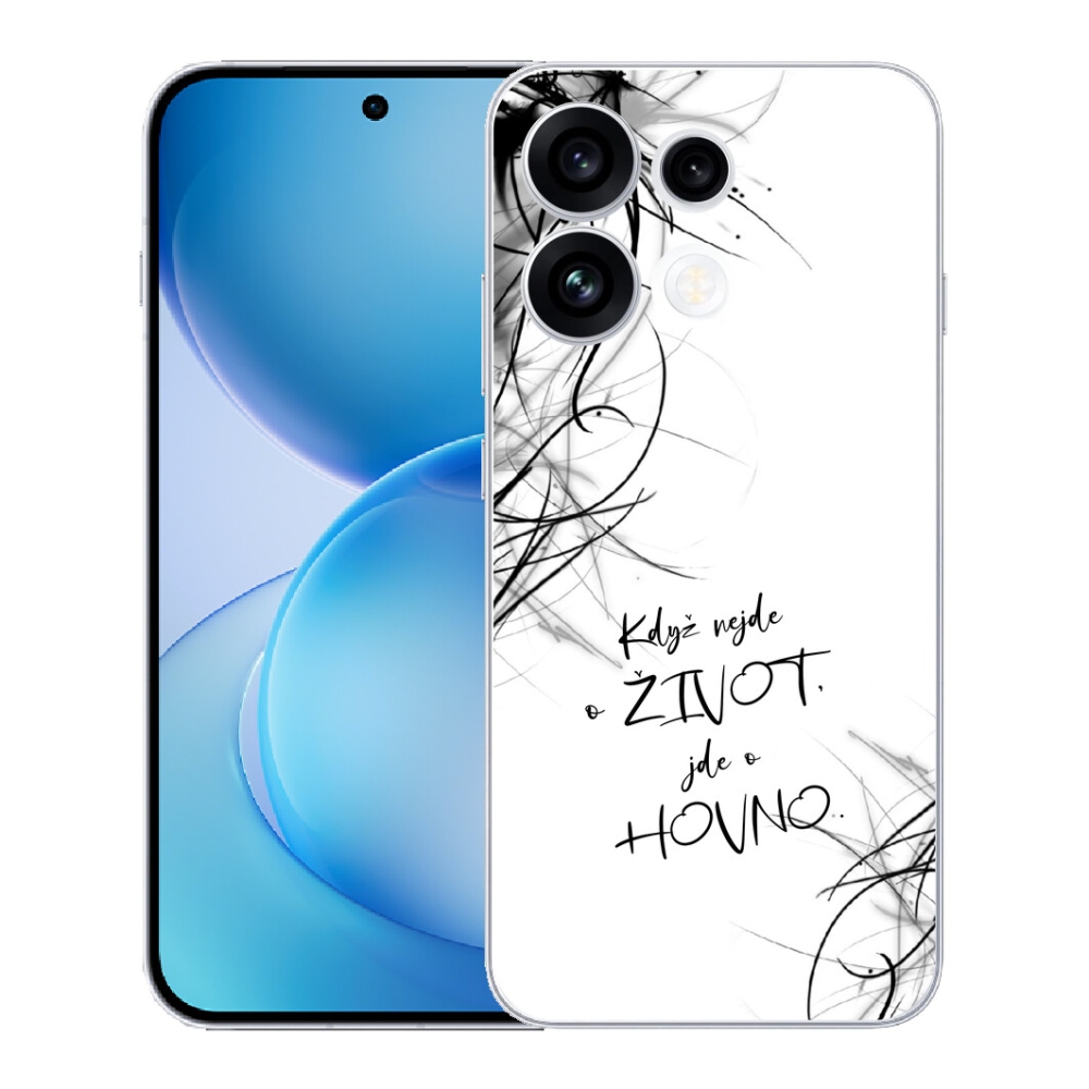 Gélový kryt mmCase na Oppo Reno 16 FS 5G - vtipný text 16 biele pozadie