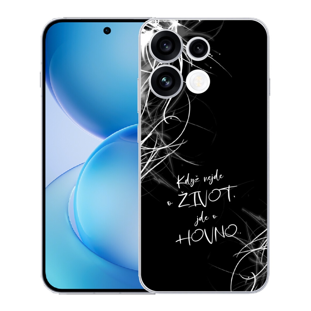 Gélový kryt mmCase na Oppo Reno 16 FS 5G - vtipný text 16 čierne pozadie