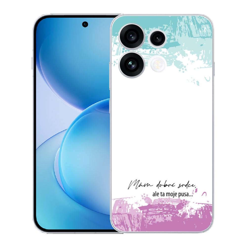 Gélový kryt mmCase na Oppo Reno 16 FS 5G - vtipný text 3 biele pozadie