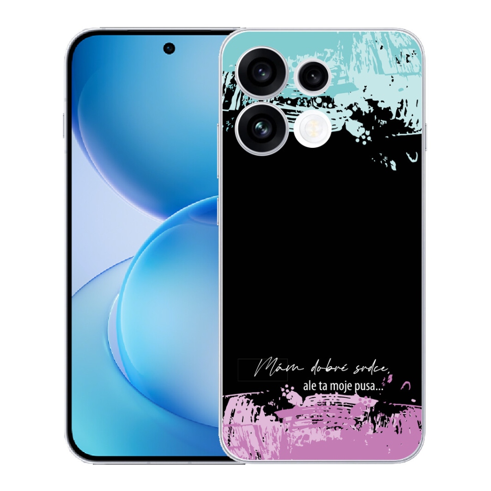 Gélový kryt mmCase na Oppo Reno 16 FS 5G - vtipný text 3 čierne pozadie