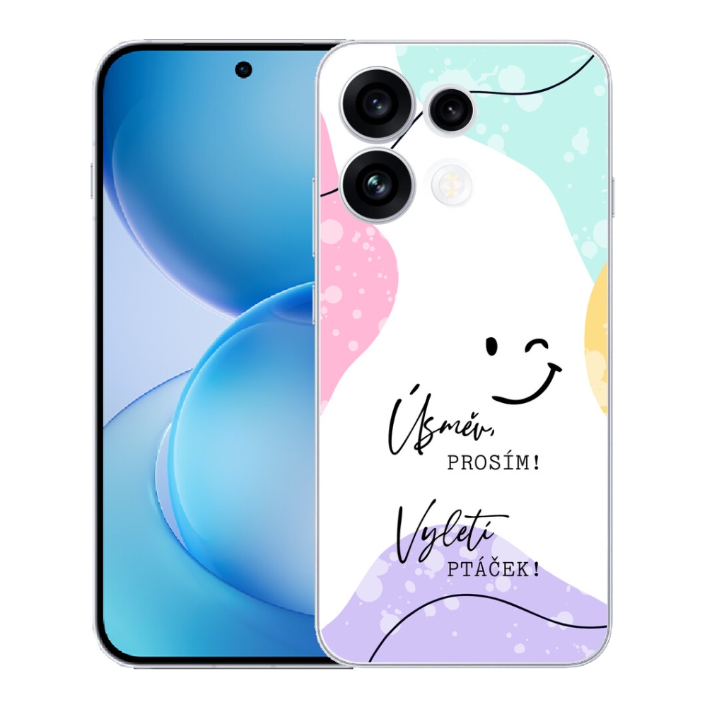 Gélový kryt mmCase na Oppo Reno 16 FS 5G - vtipný text 4 biele pozadie