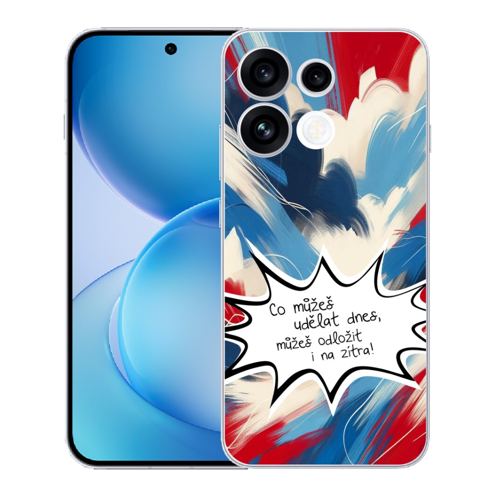 Gélový kryt mmCase na Oppo Reno 16 FS 5G - vtipný text 9 biele pozadie