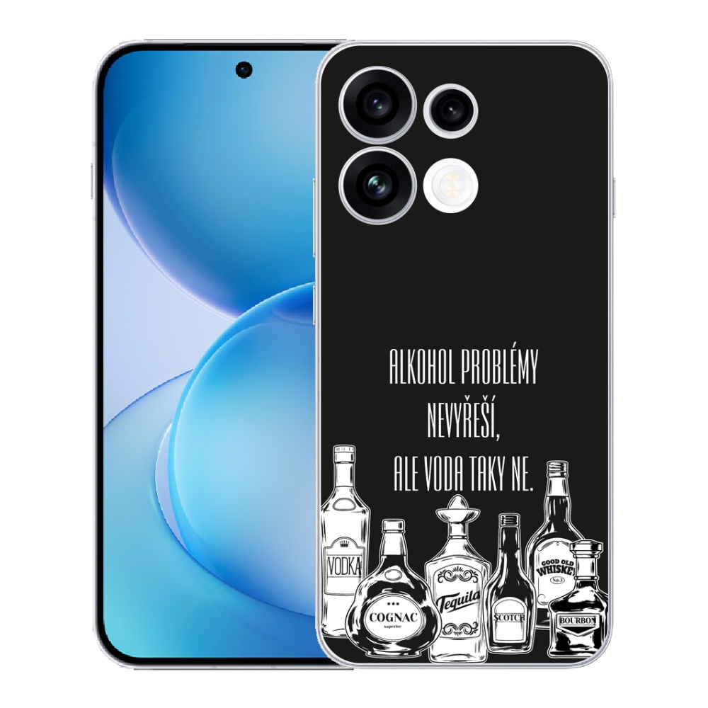 Gélový kryt mmCase na Oppo Reno 16 FS 5G - vtipný text čierne pozadie