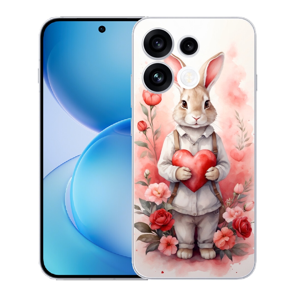 Gélový kryt mmCase na Oppo Reno 16 FS 5G - zajac so srdiečkom
