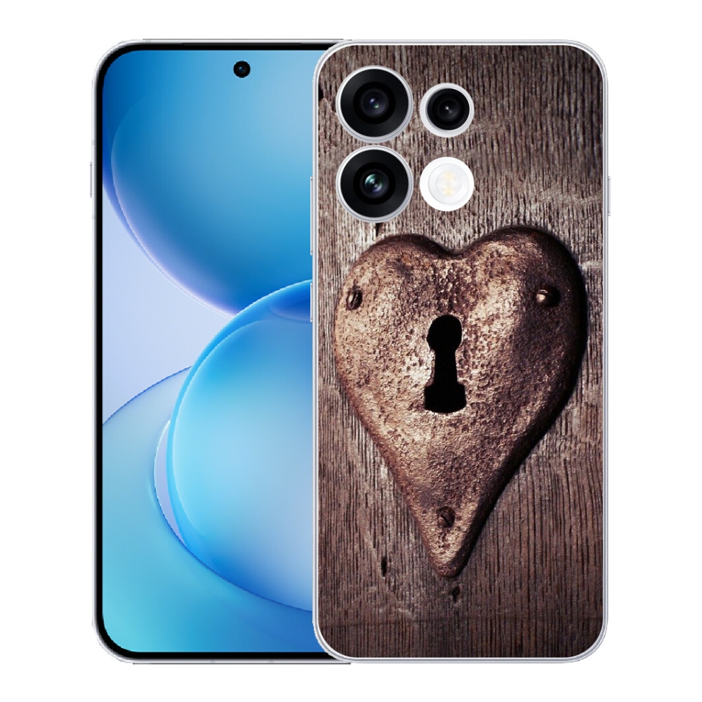 Gélový kryt mmCase na Oppo Reno 16 FS 5G - zámok v tvare srdca
