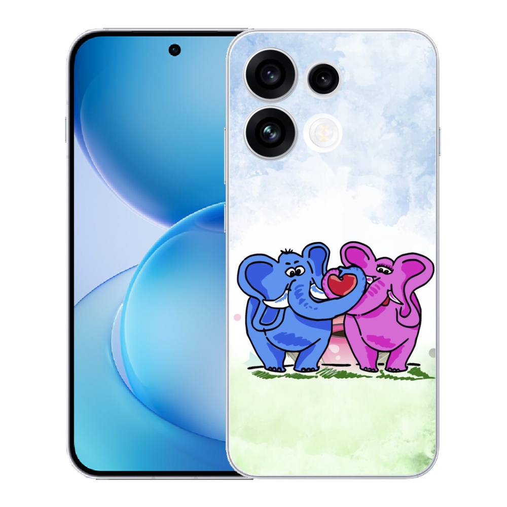 Gélový kryt mmCase na Oppo Reno 16 FS 5G - zamilovaní slony