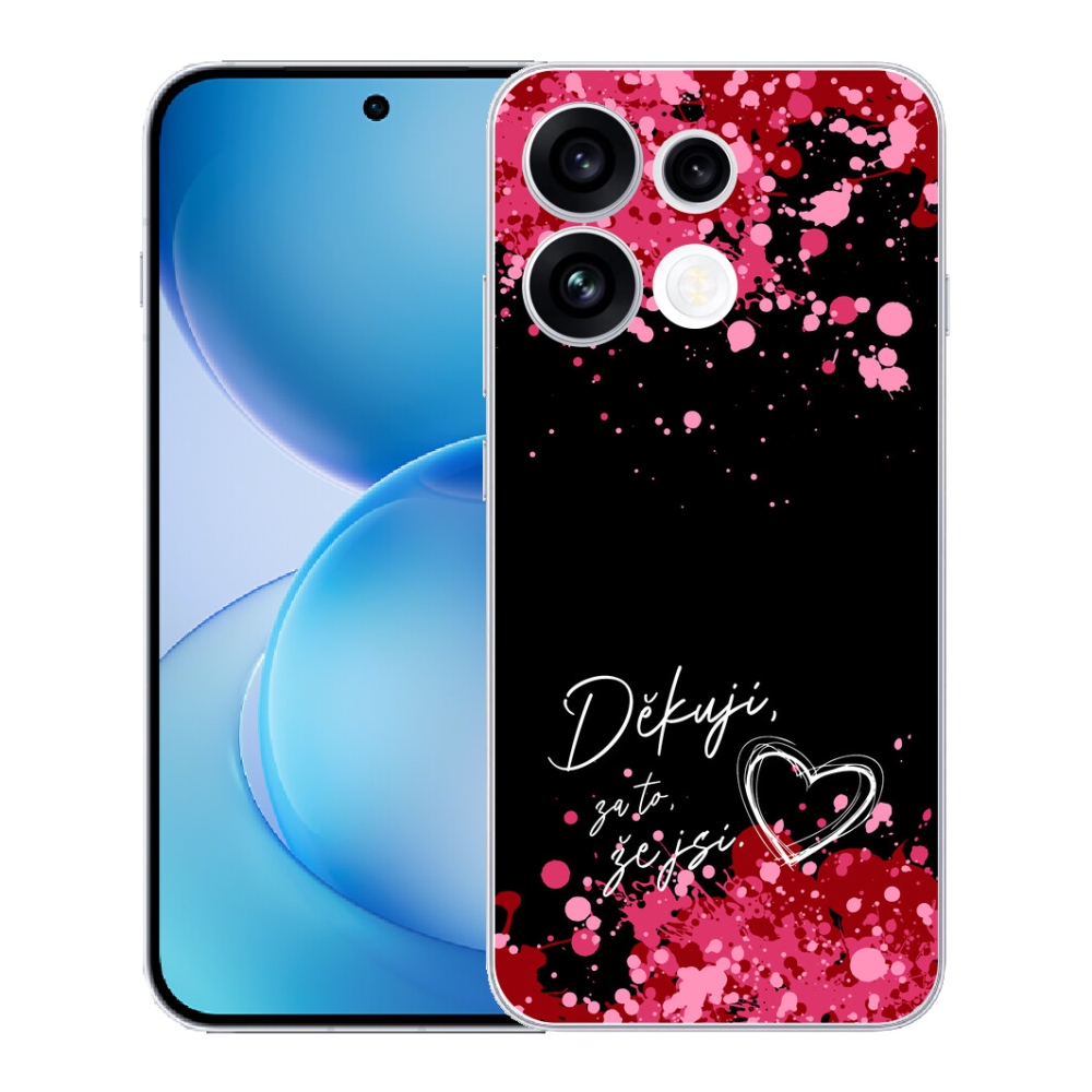 Gélový kryt mmCase na Oppo Reno 16 FS 5G - zamilovaný text 2 čierne pozadie