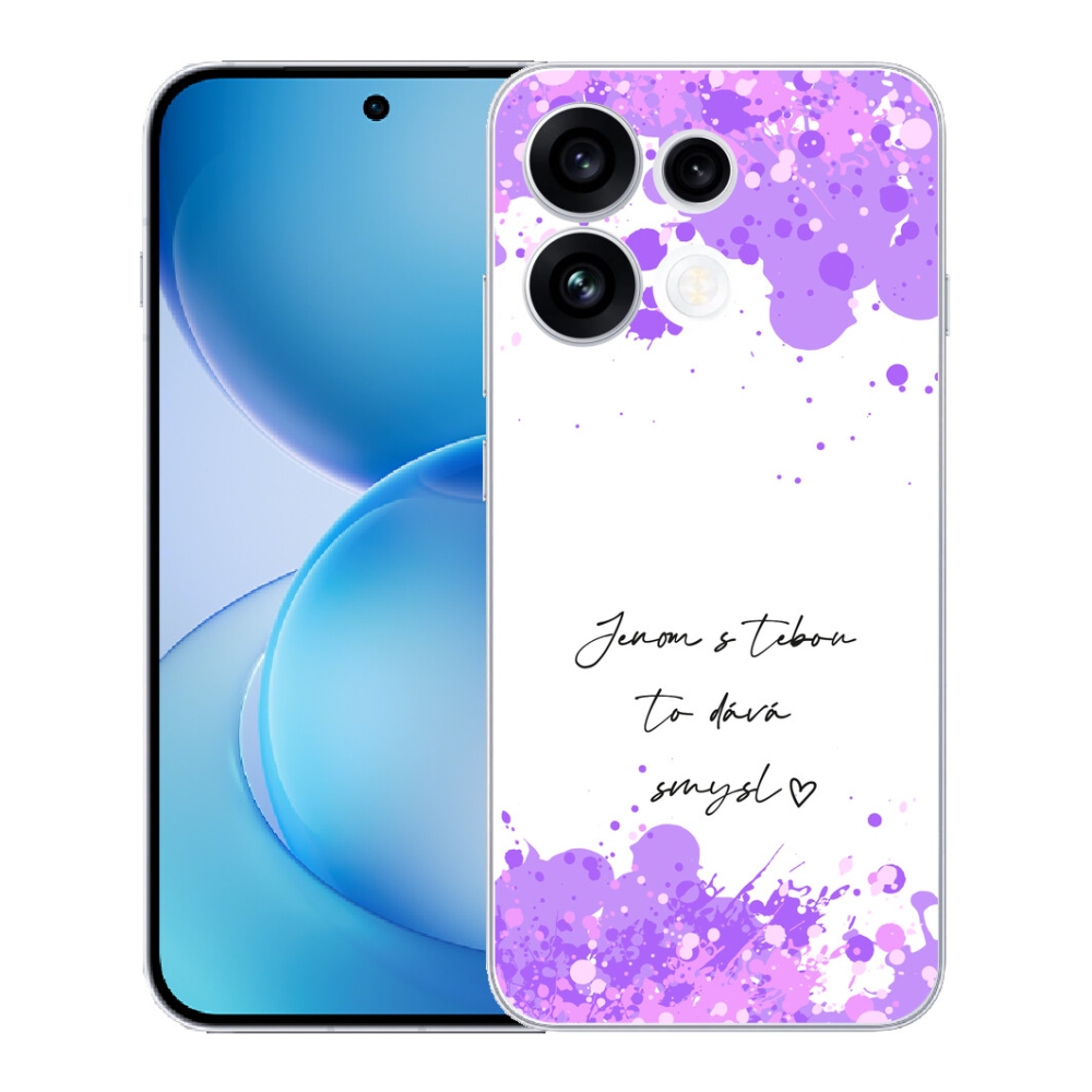 Gélový kryt mmCase na Oppo Reno 16 FS 5G - zamilovaný text biele pozadie