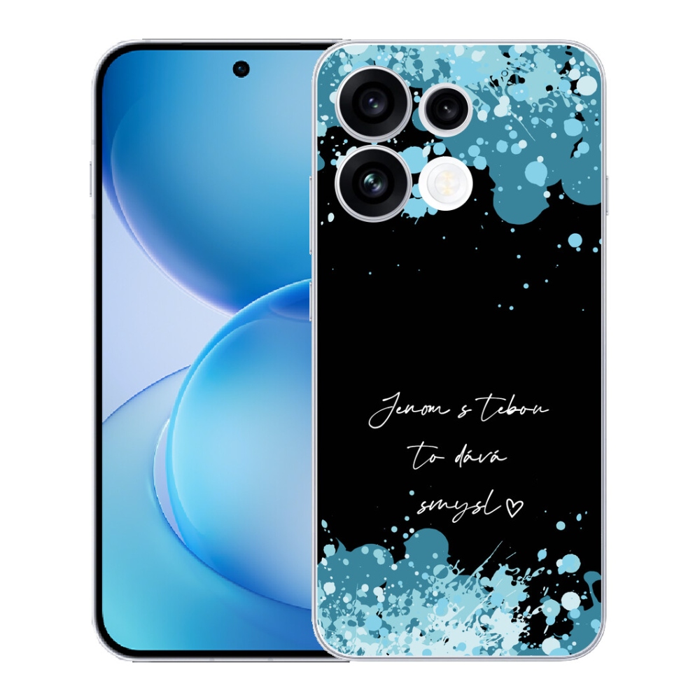 Gélový kryt mmCase na Oppo Reno 16 FS 5G - zamilovaný text čierne pozadie
