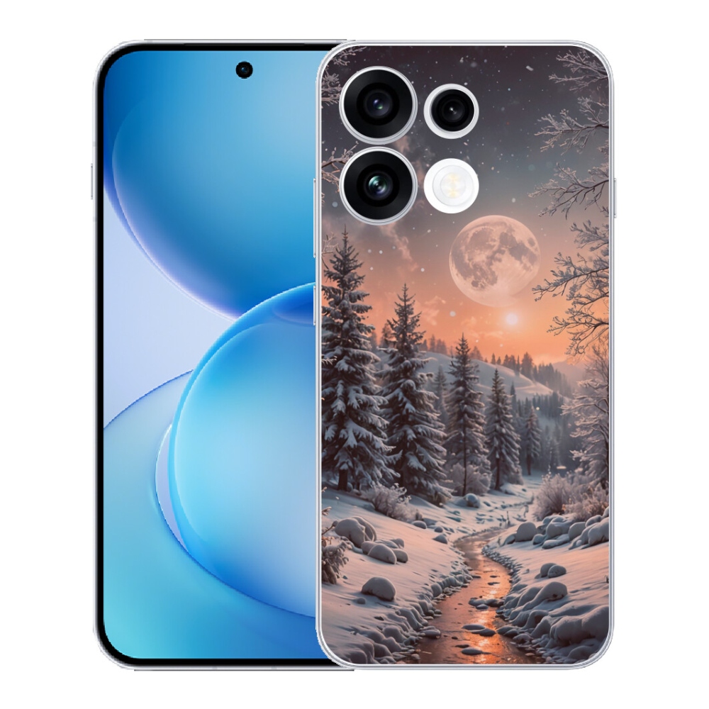Gélový kryt mmCase na Oppo Reno 16 FS 5G - zimná krajina 2