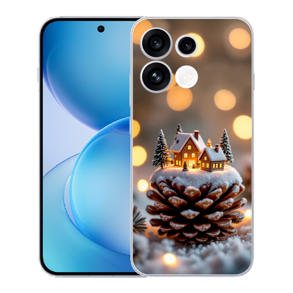 Gélový kryt mmCase na Oppo Reno 16 FS 5G - zimná dedinka