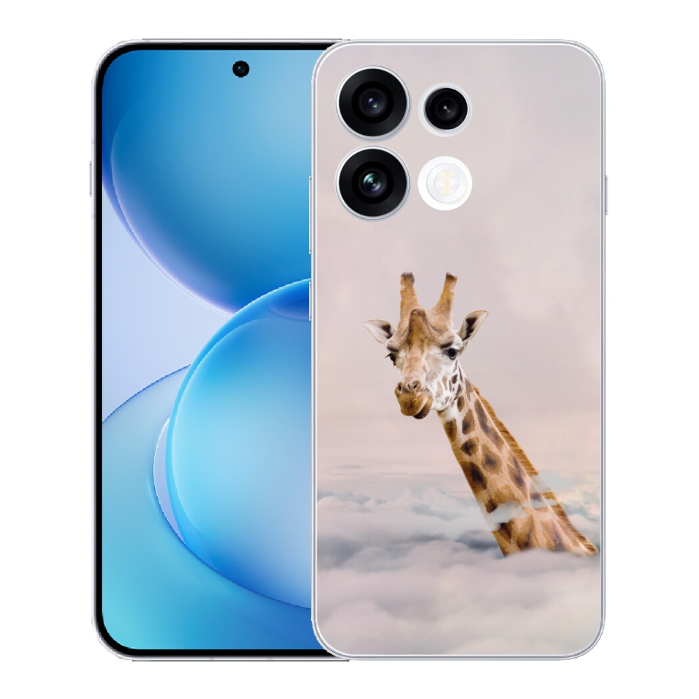 Gélový kryt mmCase na Oppo Reno 16 FS 5G - žirafa v oblakoch