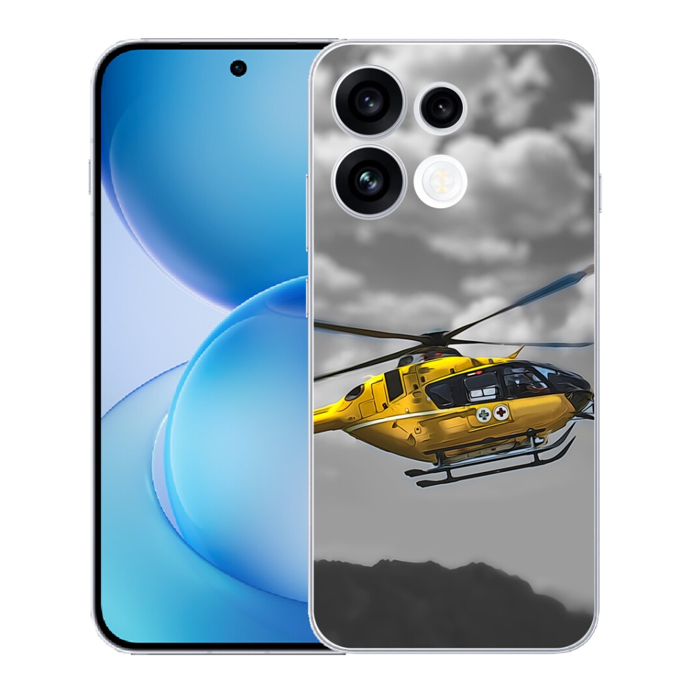 Gélový kryt mmCase na Oppo Reno 16 FS 5G - žltá helikoptéra