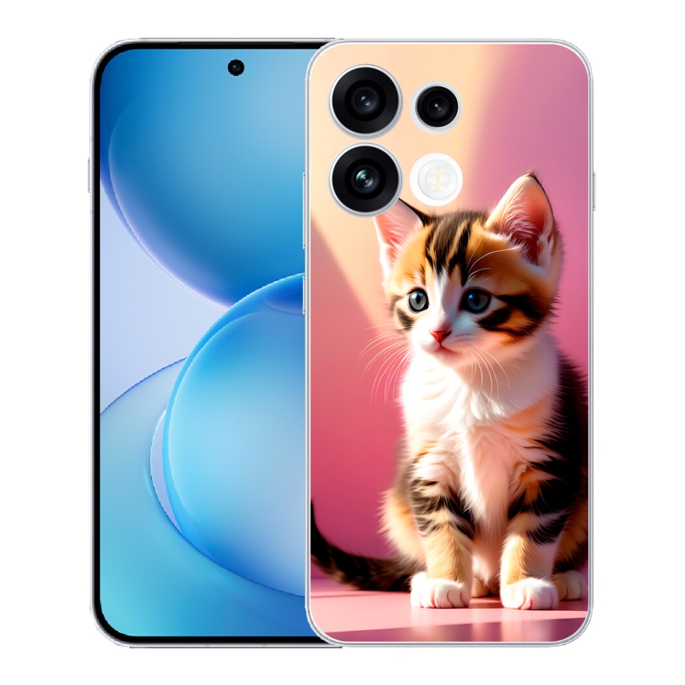 Gélový kryt mmCase na Oppo Reno 16 FS 5G - zvedavé mačiatko 2