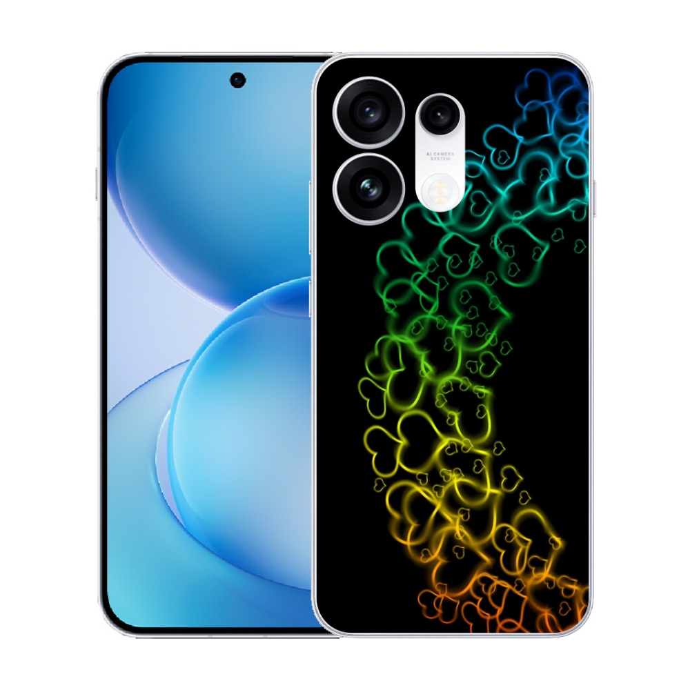 Gélový kryt mmCase na Oppo Reno 16 Pro 5G - farebné srdiečka